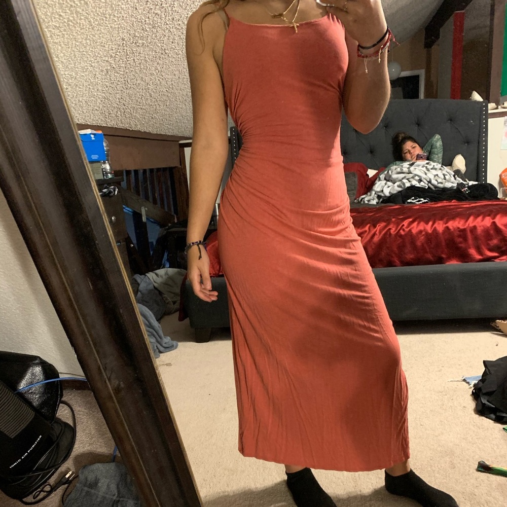 Peach maxi dress
